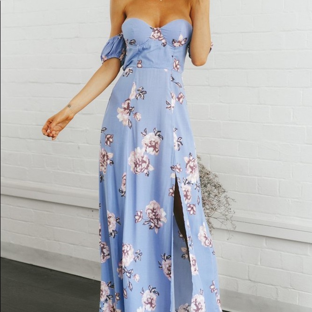 blue floral maxi dress